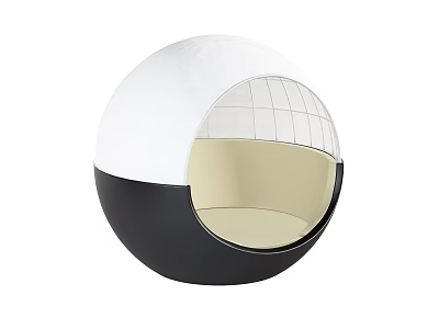 Modern Outdoor Sofa With Spherical Design White Black Exterior And Beige Interior 3d model