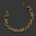 Elegant Golden Twisted Bracelet With Animal Head Decorations And Unique Design