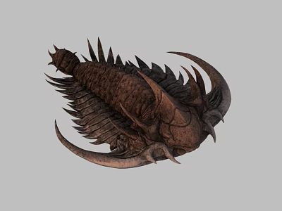 Prehistoric Aquatic Animal with Armored Carapace Sharp Spines and Curved Appendages 3d model
