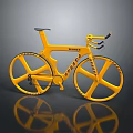 Shiny Yellow Vitesse Racing Bicycle With Streamlined Frame And Large Wheels