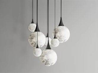Modern Chandelier Planet Light 3d model