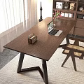 Wooden Desk with Laptop Vintage Radio Flower Vase Wooden Chair near Floor Lamp Curtain Bookshelf