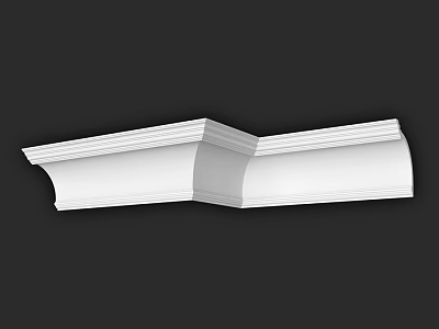 White Linear Design Cornice Molding Building Component For Interior Decoration 3d model