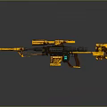 Futuristic Yellow And Black Sci Fi Weapon With Sniper Scope Mechanical Components And Advanced Design 3d model