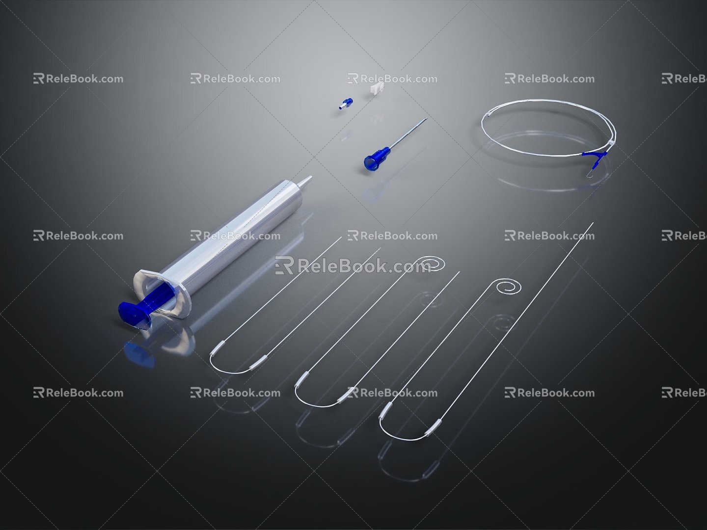 Modern needle syringe syringe medical product injector 3d model