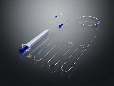 Modern needle syringe medical product injector 3d model