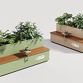 Practical Modern Outdoor Bench With Integrated Planter Custom Logo Wooden Seat For Commercial Leisure Areas