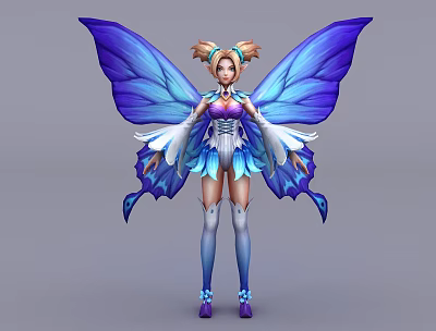 Butterfly Fairy Fairy Elf Wings Woman Flower Fairy Flower Butterfly 3d model
