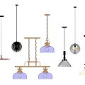 Various Modern Pendant Lights With Different Designs For Home Interior Decor 3d model