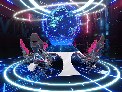 Science and Technology Future Operations Center Conference Room Exhibition Hall Earth US Chen E-sports Chair Display Props 3d model