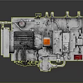 Industrial Mechanical Equipment With Metal Structure Control Panel And Pipes