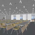 Modern Classroom Ordinary Classroom 3d model