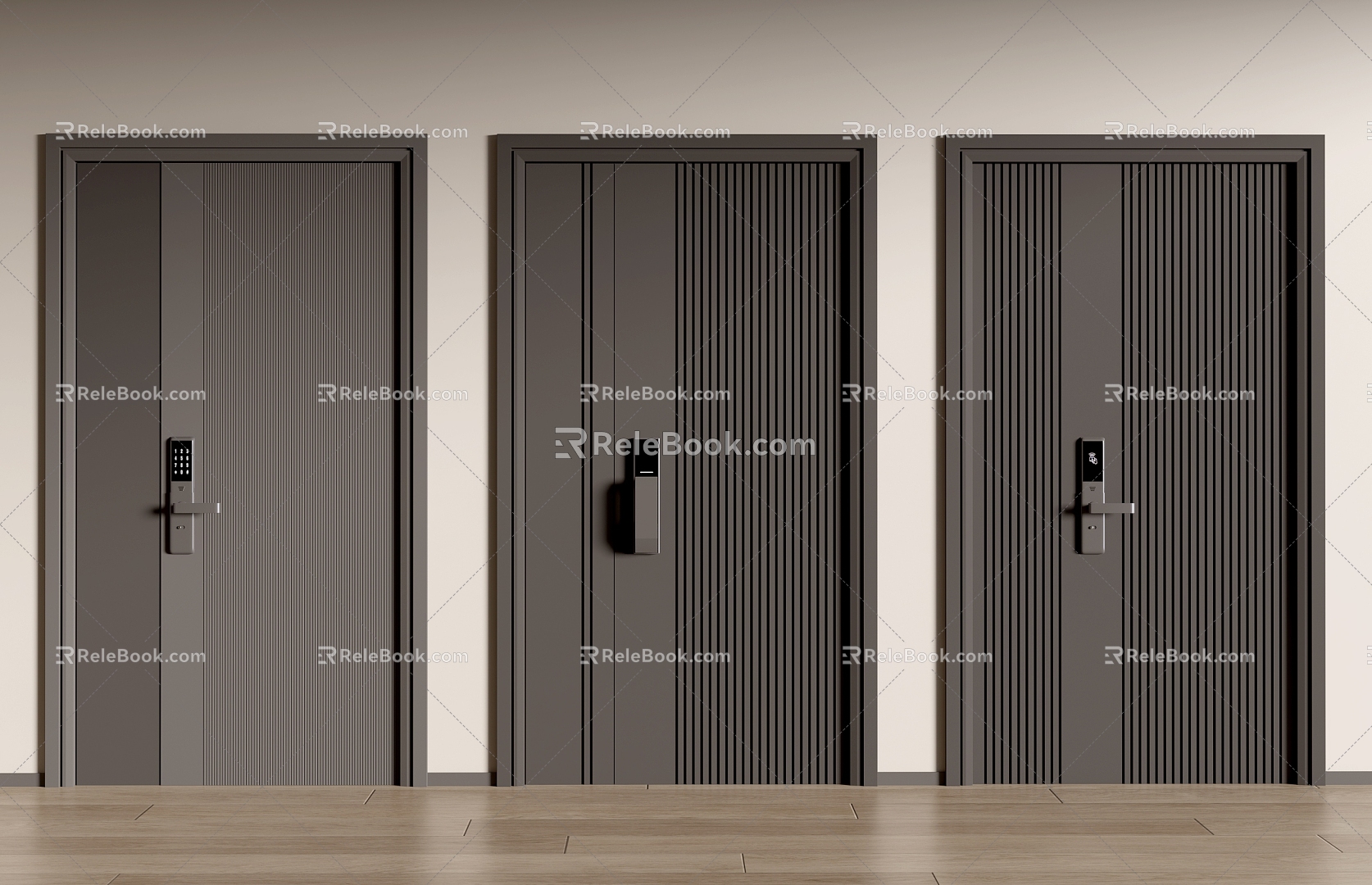 Modern entry door security door 3d model