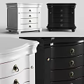 White And Black Nightstands With Multiple Drawers Classic Design Home Bedroom Furniture