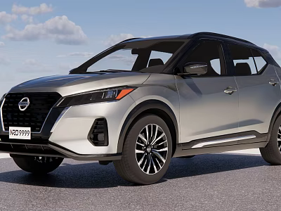 Silver Nissan SUV With Modern Exterior Design In Outdoor Setting 3d model