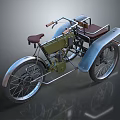 Vintage Motorcycle With Sidecar Brown Leather Seat And Spoked Wheels Classic Design