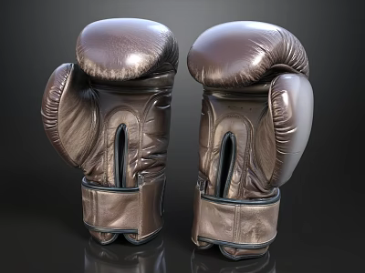 Brown Leather Boxing Gloves 3D Rendered Pair For Sports Training Gear 3d model