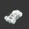 Futuristic Off Road Car With Black Body Gold Accents And Mechanical Design