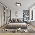 Modern Kids Bedroom Design With Astronaut Wall Art And Toys
