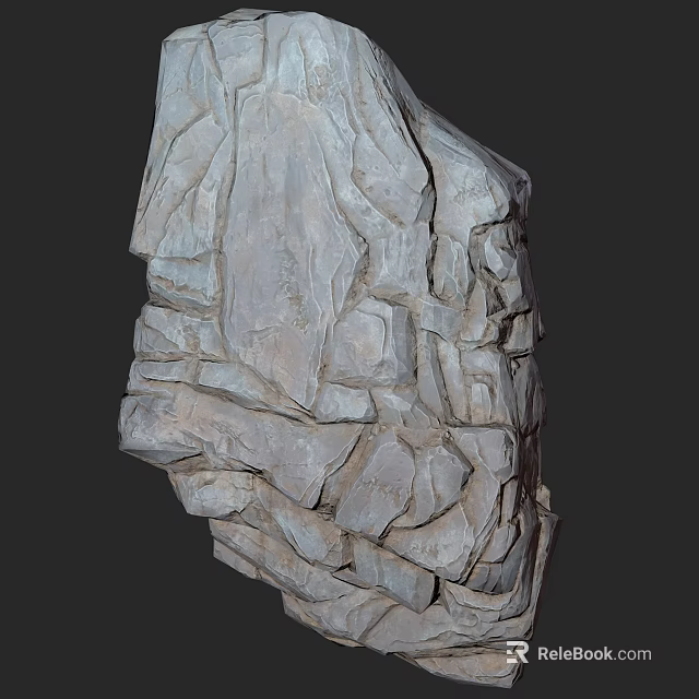 Rural Landscape Featuring Natural Rock Formation With Rough Stone Texture In Countryside 3d model 