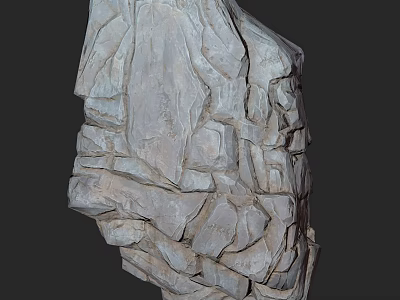 Rural Landscape Featuring Natural Rock Formation With Rough Stone Texture In Countryside 3d model