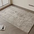 Light Gray Square Soft Plush Rug For Wooden Floor Home Living Room