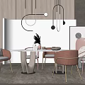Modern Dining Table and Chair Combination 3d model