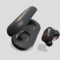 Wireless Bluetooth In Ear Earbuds With Charging Case Black Design Red Accent