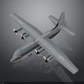 Advanced Space Transport Aircraft With Four Propellers Light Blue Fuselage And Wings