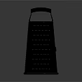 Black Kitchen Grater Appliance Featuring Handle And Perforated Design For Cheese And Vegetables