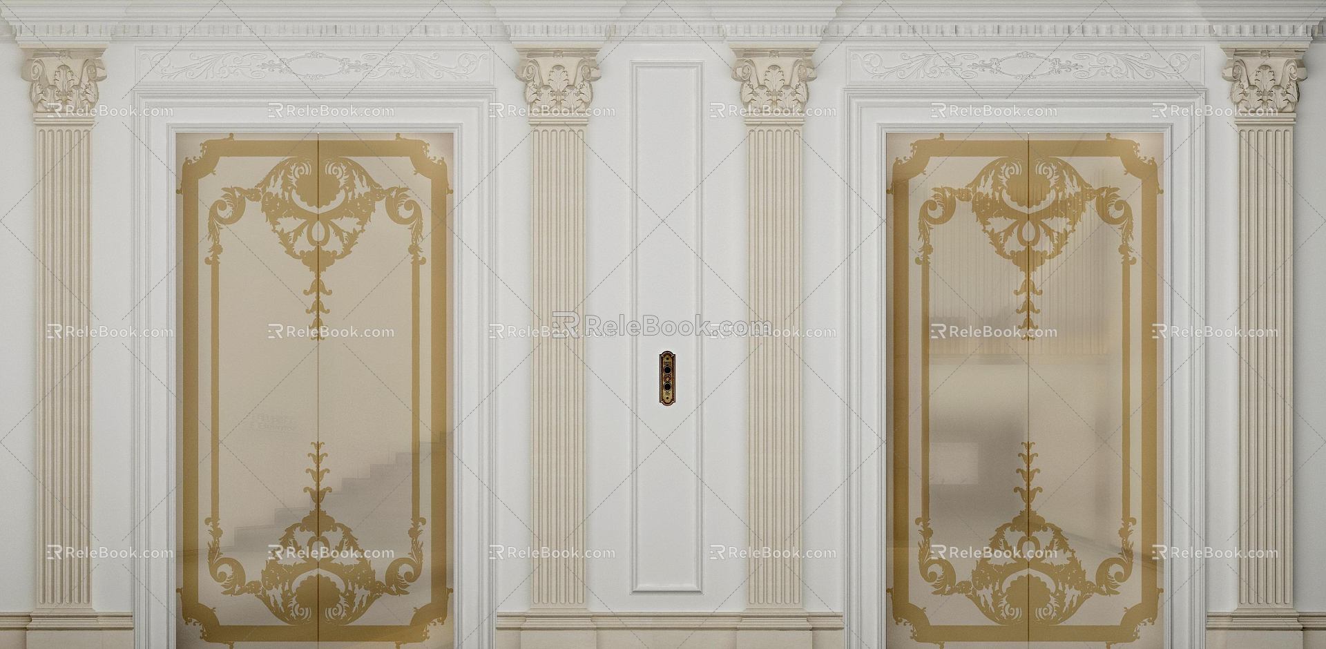 European-style elevator door 3d model