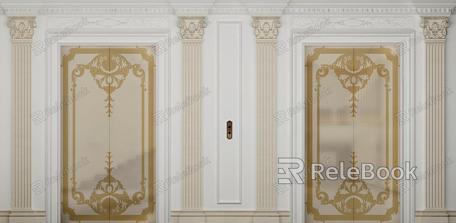 European-style elevator door model