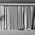 Modern Interior With Sheer Curtains And Beige Drapes By Large Window