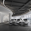 Modern public office area Open office area Public office meeting room 3d model