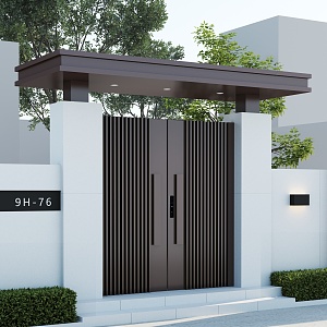 Chinese-style Entrance Door Head Courtyard Gate 3d model