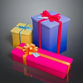 Colorful Decorative Gift Boxes in Yellow Blue Pink with Ribbons and Bows for Daily Use