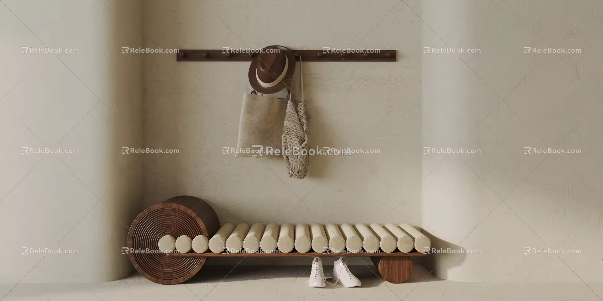 Modern shoe changing stool 3d model