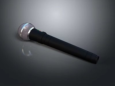 Modern Handheld Microphone With Black Handle And Silver Head For Daily Life Use 3d model Modern Handheld Microphone With Black Handle And Silver Head For Daily Life Use 3d model