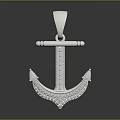 Elegant Silver Anchor Pendant With Sparkling Diamond Accents For Fashion Jewelry Accessory