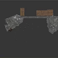 Industrial Site Setup With Wooden Crates On Concrete Platform And Scattered Gravel