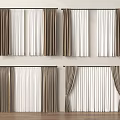 Stylish Brown And White Layered Curtain Designs For Home Interior Windows
