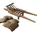 Cart Grain Cart Log Cart Sack 3d model