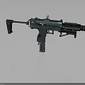 Modern Tactical Submachine Gun With Black Finish Scope Barrel And Ergonomic Grip Design