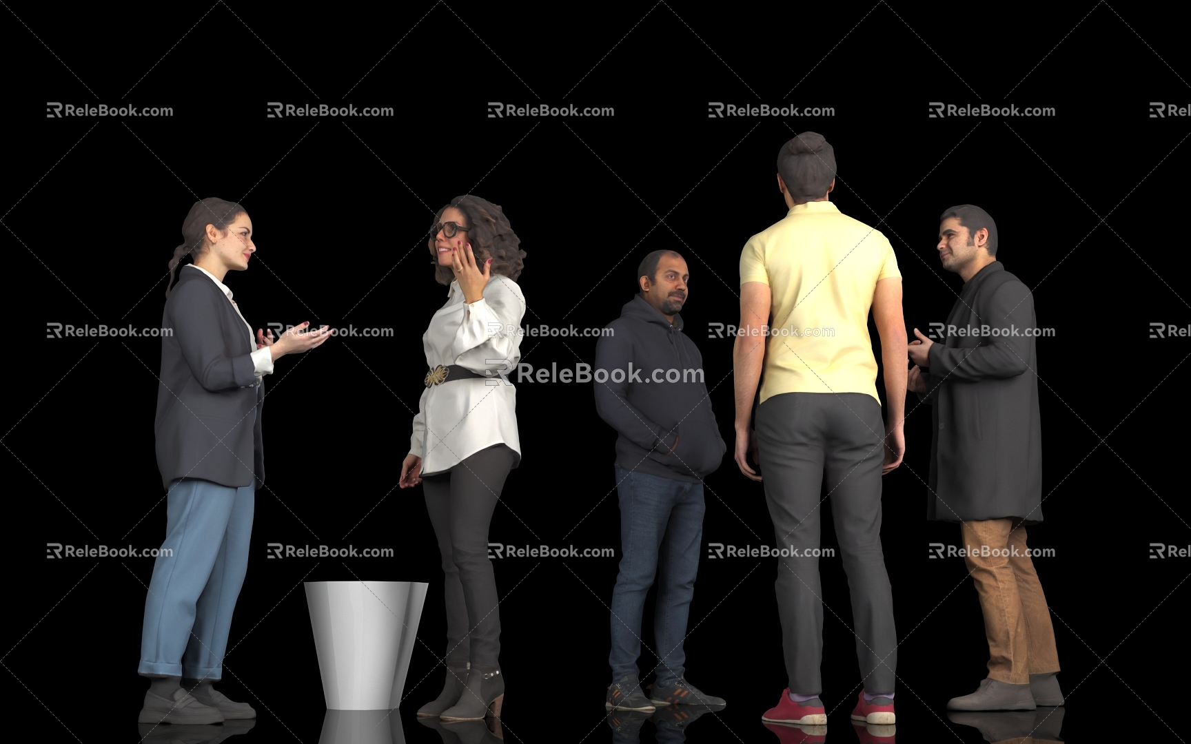 Dialogue Talk Talk Talk Multi-Person Character Standing Posture Chat Woman Man Call Scene Atmosphere City Road Standing 3d model