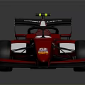 Red Formula Race Car With Aerodynamic Body Black Rear Wing And Sporty Wheels