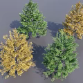 Arbor Trees With Green And Yellow Foliage For Landscaping Projects 3d model