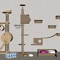 Cat climbing frame 3d model