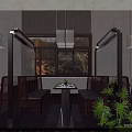Modern Restaurant Interior Featuring Spacious Dining Area Wooden Tables Large Windows And Green Plants