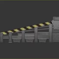 Gray Concrete Industrial Structure With Yellow Black Stripes And White Panels