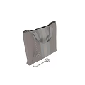 Two Gray Bags with Black and Gray Stripes and Chain Detail on Handles